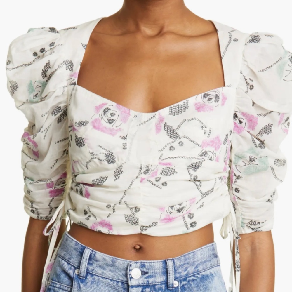 Isabel Marant Étoile, Galaor Blouse, Size 42 (FR) Size 10 (US), Ecru/Ivory